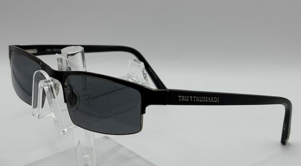 Tru Trussardi TR12716 Black Rectangular Sunglasses Titanium 53-19